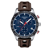  Shop Authentic Tissot PRS 516 Chronograph Blue Dial Brown Leather Strap Watch For Men - T100.417.16.041.00 - Luxxuri
