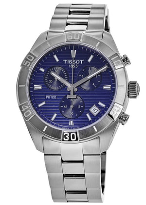  Shop Authentic Tissot PR 100 Sport Quartz Chronograph Blue Dial Silver Steel Strap Watch For Men - T101.617.11.041.00 - Luxxuri