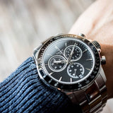  Shop Authentic Tissot V8 Quartz Chronograph Black Dial Silver Steel Strap Watch For Men - T106.417.11.051.00 - Luxxuri