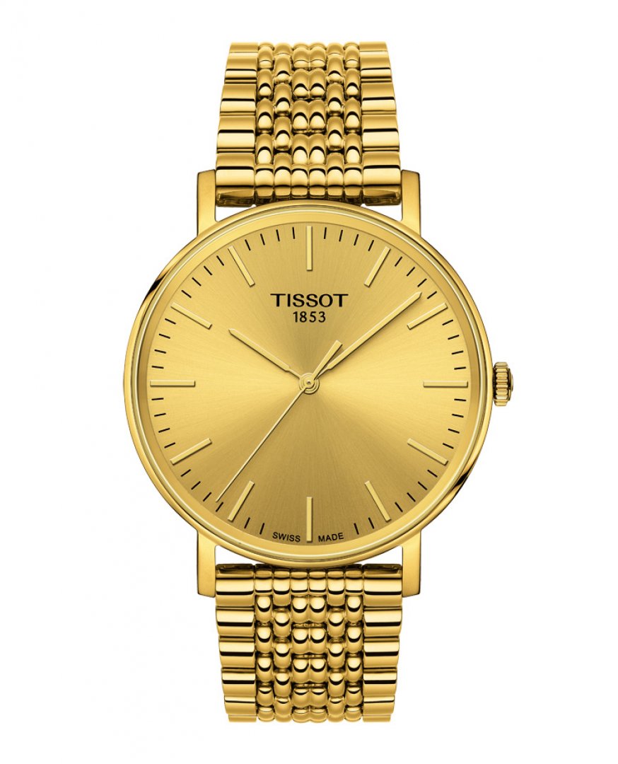  Shop Authentic Tissot T Classic Everytime Desire Small Gold Dial Gold Mesh Bracelet Watch For Women - T109.210.33.021.00 - Luxxuri