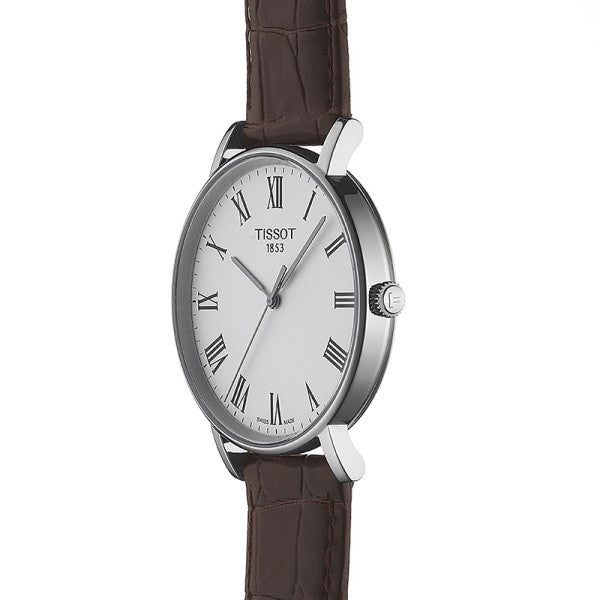  Shop Authentic Tissot T Classic Everytime White Dial Brown Leather Strap Watch For Men - T109.410.16.033.00 - Luxxuri