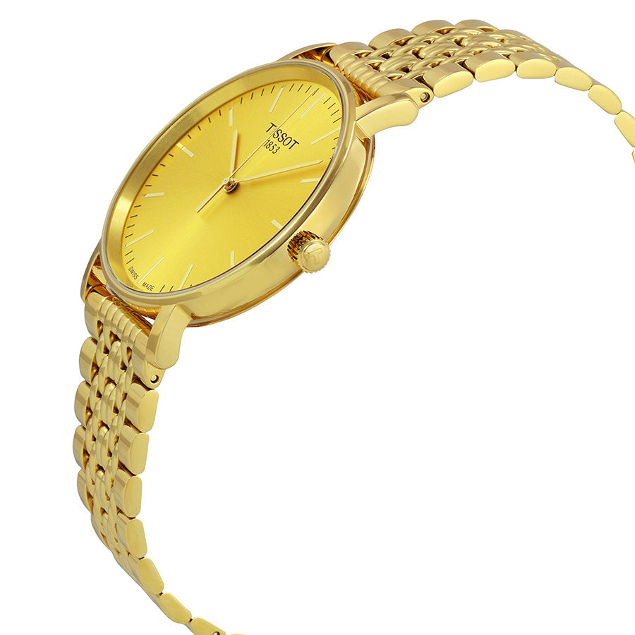  Shop Authentic Tissot T Classic Everytime Medium Gold Dial Gold Mesh Bracelet Watch For Men - T109.410.33.021.00 - Luxxuri