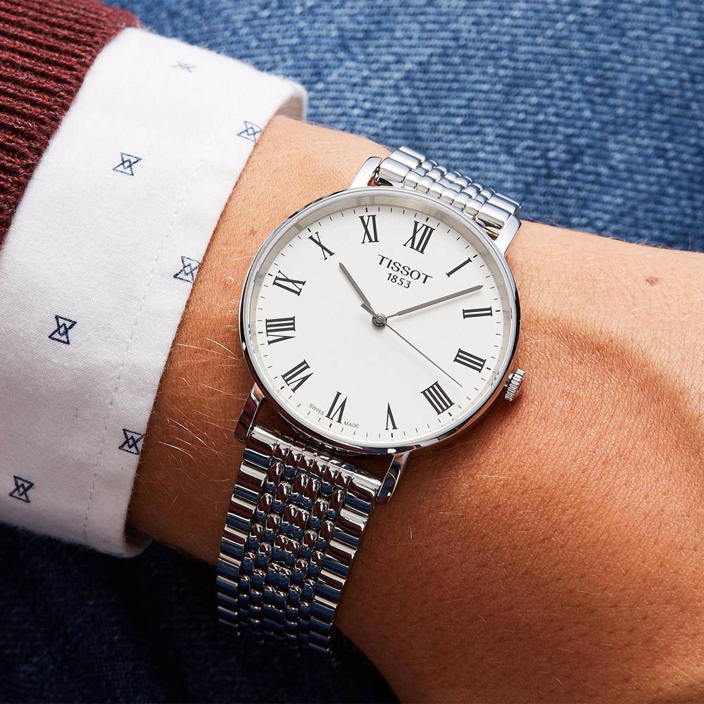  Shop Authentic Tissot T Classic Everytime White Dial Silver Mesh Bracelet Watch For Men - T109.410.11.033.00 - Luxxuri