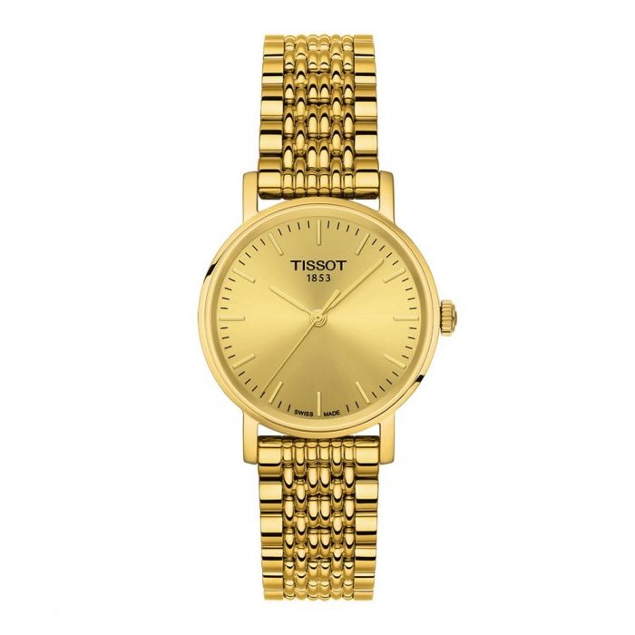  Shop Authentic Tissot T Classic Everytime Desire Small Gold Dial Gold Mesh Bracelet Watch For Women - T109.210.33.021.00 - Luxxuri