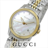  Shop Authentic Gucci G Timeless Diamonds Mother of Pearl Dial Two Tone Steel Strap Watch For Women - YA126413 - Luxxuri