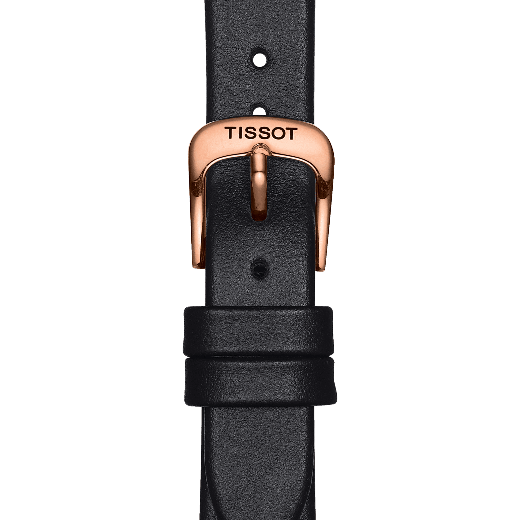 Tissot T Wave Diamond Mother of Pearl Dial Black Leather Strap Watch For Women - T112.210.36.111.00