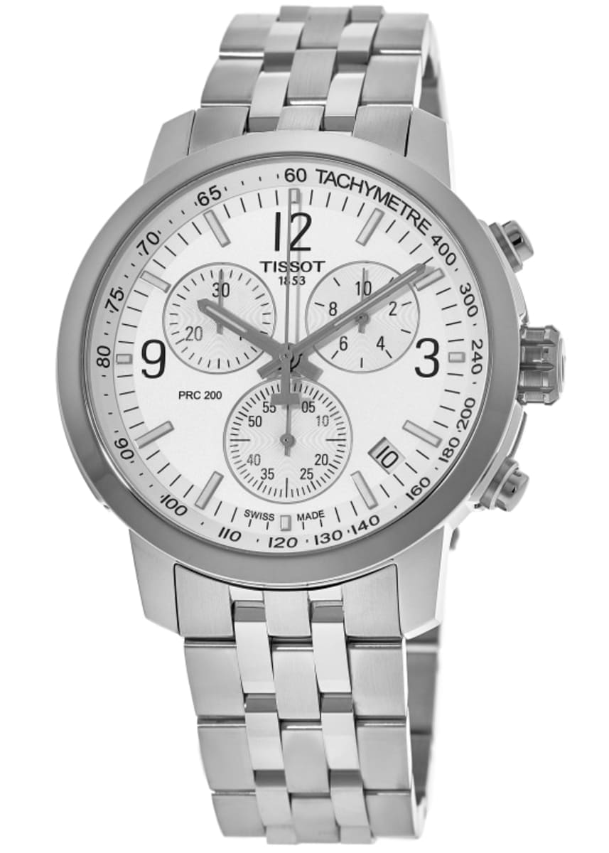  Shop Authentic Tissot T Sport PRC 200 Chronograph White Dial Silver Steel Strap Watch For Men - T114.417.11.037.00 - Luxxuri