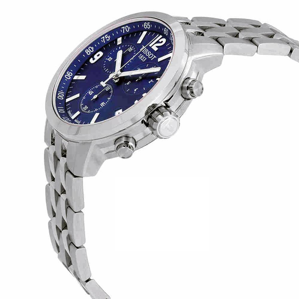  Shop Authentic Tissot PRC 200 Chronograph Quartz Blue Dial Silver Steel Strap Watch For Men - T114.417.11.047.00 - Luxxuri
