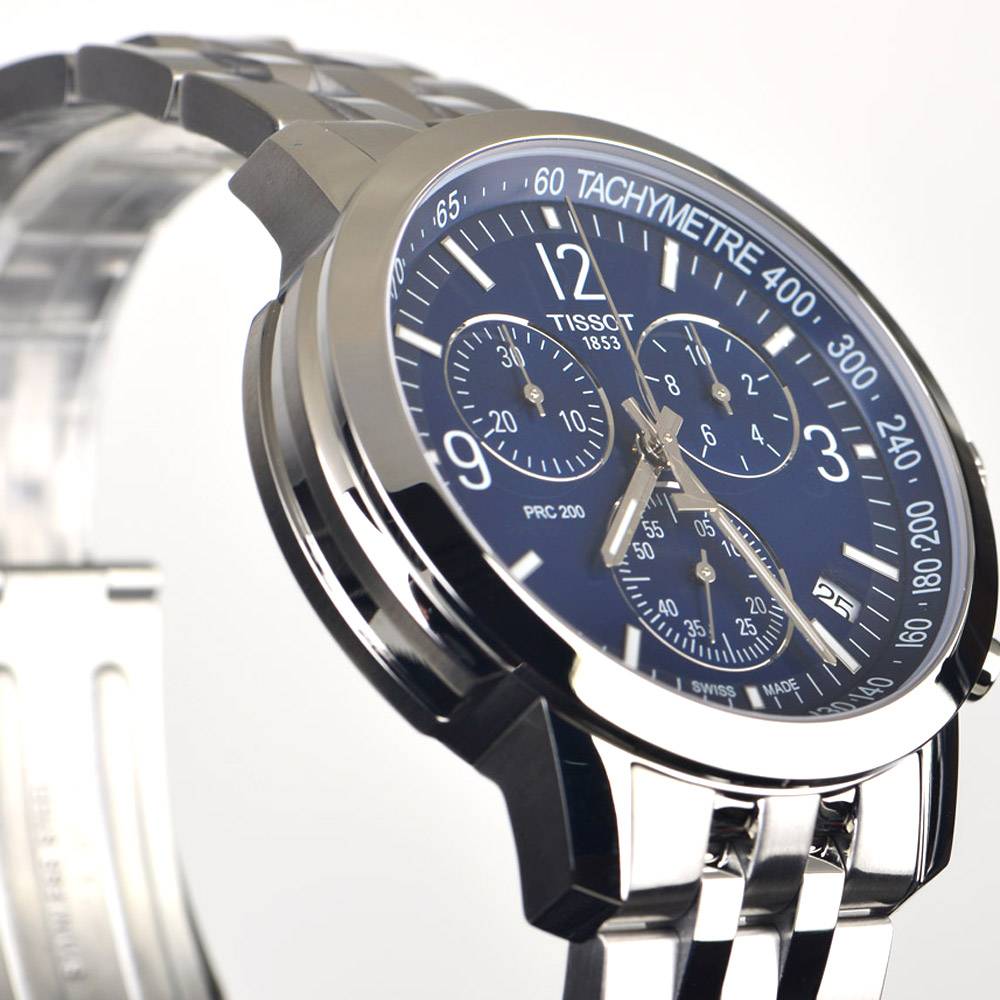  Shop Authentic Tissot PRC 200 Chronograph Quartz Blue Dial Silver Steel Strap Watch For Men - T114.417.11.047.00 - Luxxuri