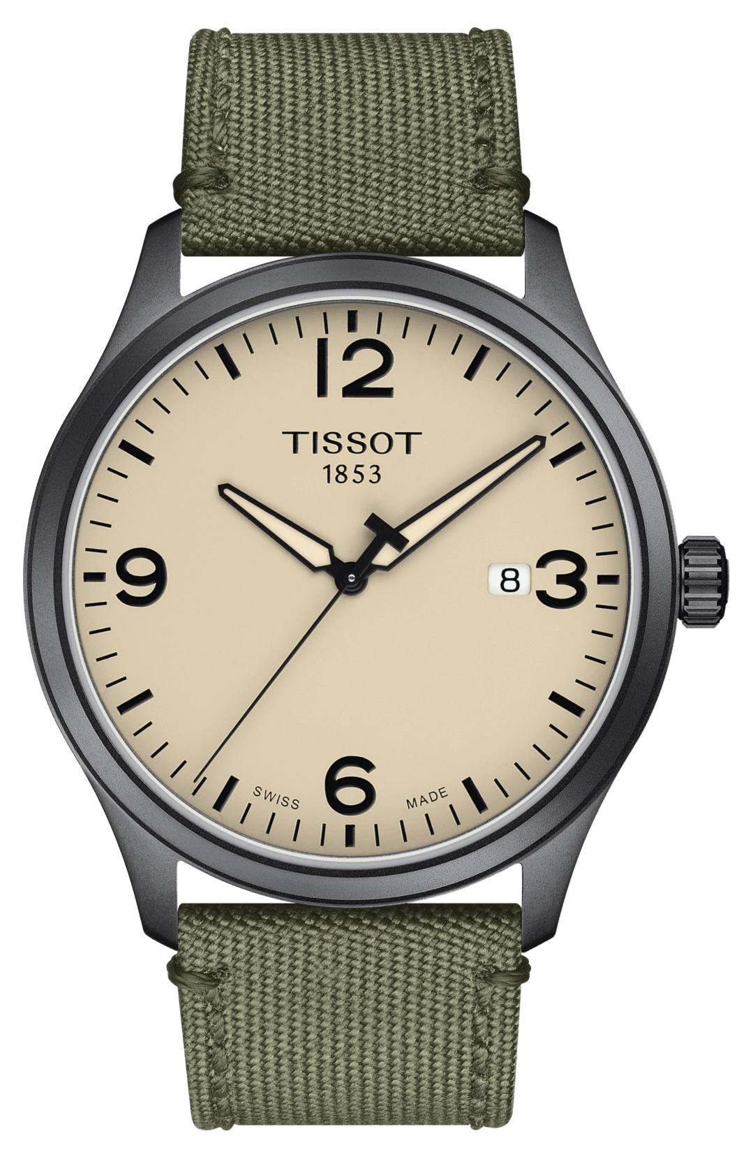  Shop Authentic Tissot T Sport Chrono XL Beige Dial Khakhi Green Nylon Strap Watch for Men - T116.617.33.267.00 - Luxxuri
