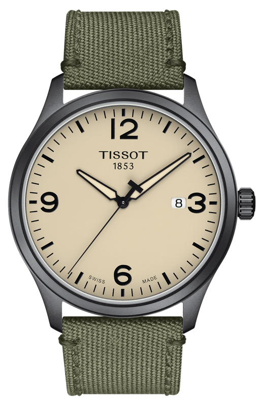  Shop Authentic Tissot T Sport Chrono XL Beige Dial Khakhi Green Nylon Strap Watch for Men - T116.617.33.267.00 - Luxxuri
