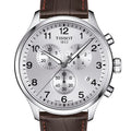Tissot Chrono XL Silver Dial Brown Leather Strap Watch For Men - T116.617.16.037.00