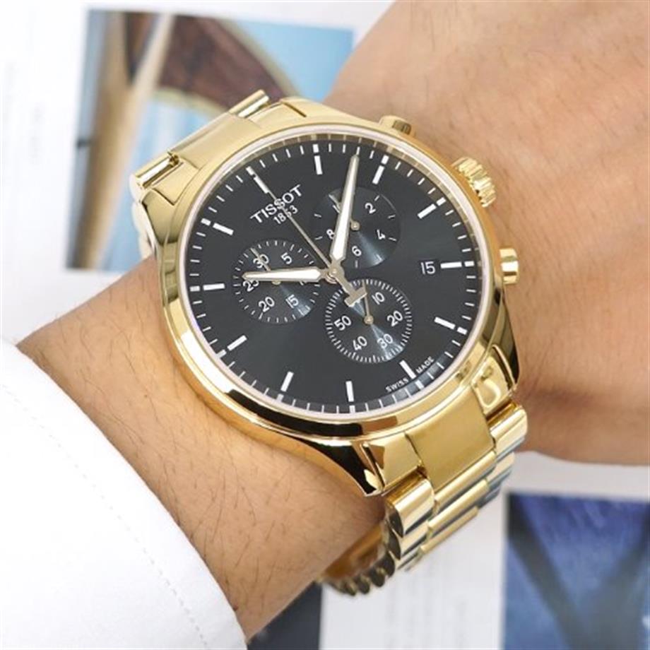  Shop Authentic Tissot Chrono XL Classic Black Dial Gold Steel Strap Watch for Men - T116.617.33.051.00 - Luxxuri