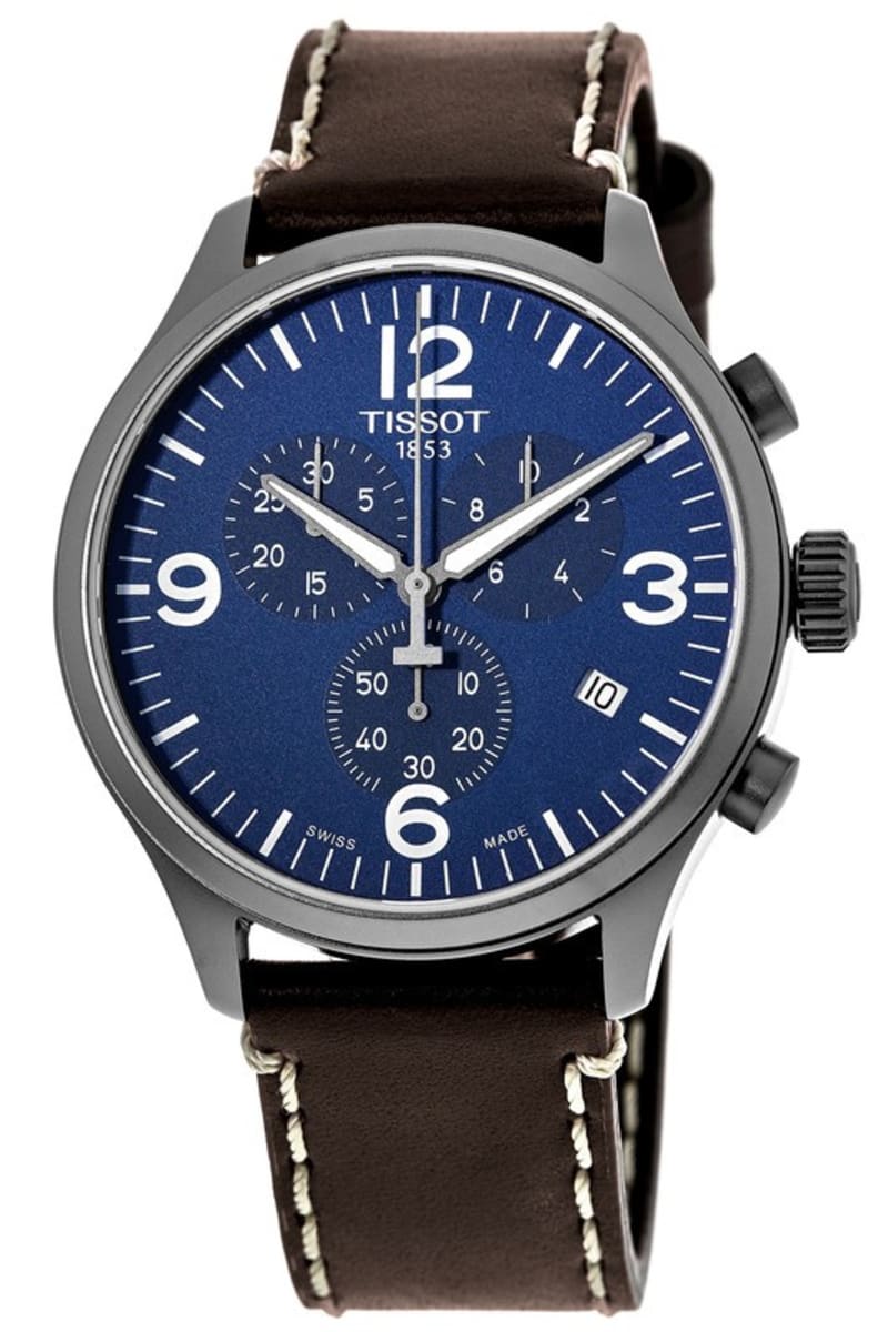  Shop Authentic Tissot Chrono XL Blue Dial Brown Leather Strap Watch For Men - T116.617.36.047.00 - Luxxuri