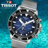  Shop Authentic Tissot Seastar 1000 Chronograph Blue Dial Silver Mesh Bracelet Watch For Men - T120.417.11.041.02 - Luxxuri