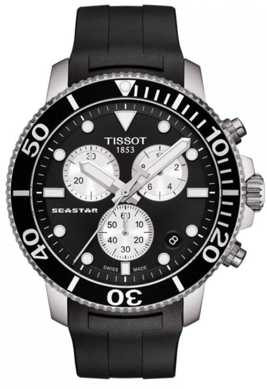  Shop Authentic Tissot Seastar 1000 Chronograph Black Dial Black Rubber Strap Watch For Men - T120.417.17.051.00 - Luxxuri