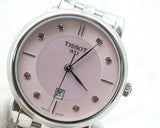  Shop Authentic Tissot Carson Premium Lady Mother of Pearl Pink Dial Silver Steel Strap Watch For Women - T122.210.11.159.00 - Luxxuri
