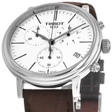  Shop Authentic Tissot Carson Premium Chronograph White Dial Brown Leather Strap Watch For Men - T122.417.16.011.00 - Luxxuri