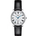 Tissot Carson Premium Automatic Lady Silver Dial Black Leather Strap Watch for Women - T122.207.16.033.00