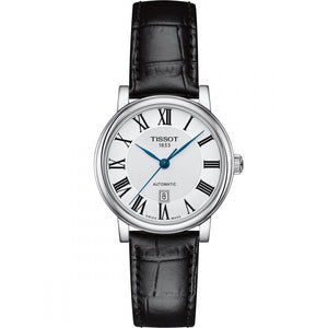  Shop Authentic Tissot Carson Premium Automatic Lady Silver Dial Black Leather Strap Watch for Women - T122.207.16.033.00 - Luxxuri