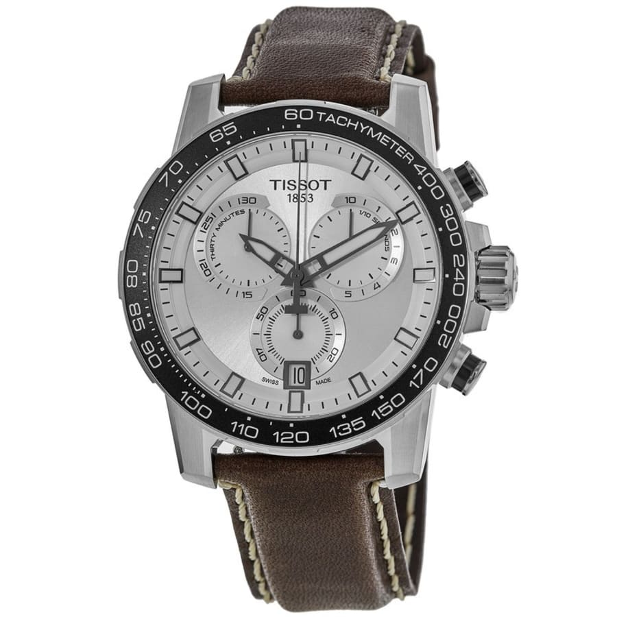  Shop Authentic Tissot Supersport Chrono Silver Dial Brown Leather Strap Watch for Men - T125.617.16.031.00 - Luxxuri