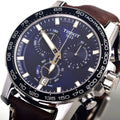  Shop Authentic Tissot Supersport Chrono Blue Dial Brown Leather Strap Watch For Men - T125.617.16.041.00 - Luxxuri