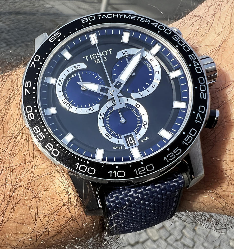  Shop Authentic Tissot Supersport Chrono Black Dial Blue Nylon Strap Watch for Men - T125.617.17.051.03 - Luxxuri