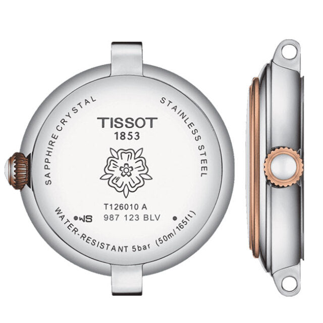  Shop Authentic Tissot Bellissima Lady Small Mother of Pearl Dial Two Tone Steel Strap Watch For Women - T126.010.22.013.01 - Luxxuri