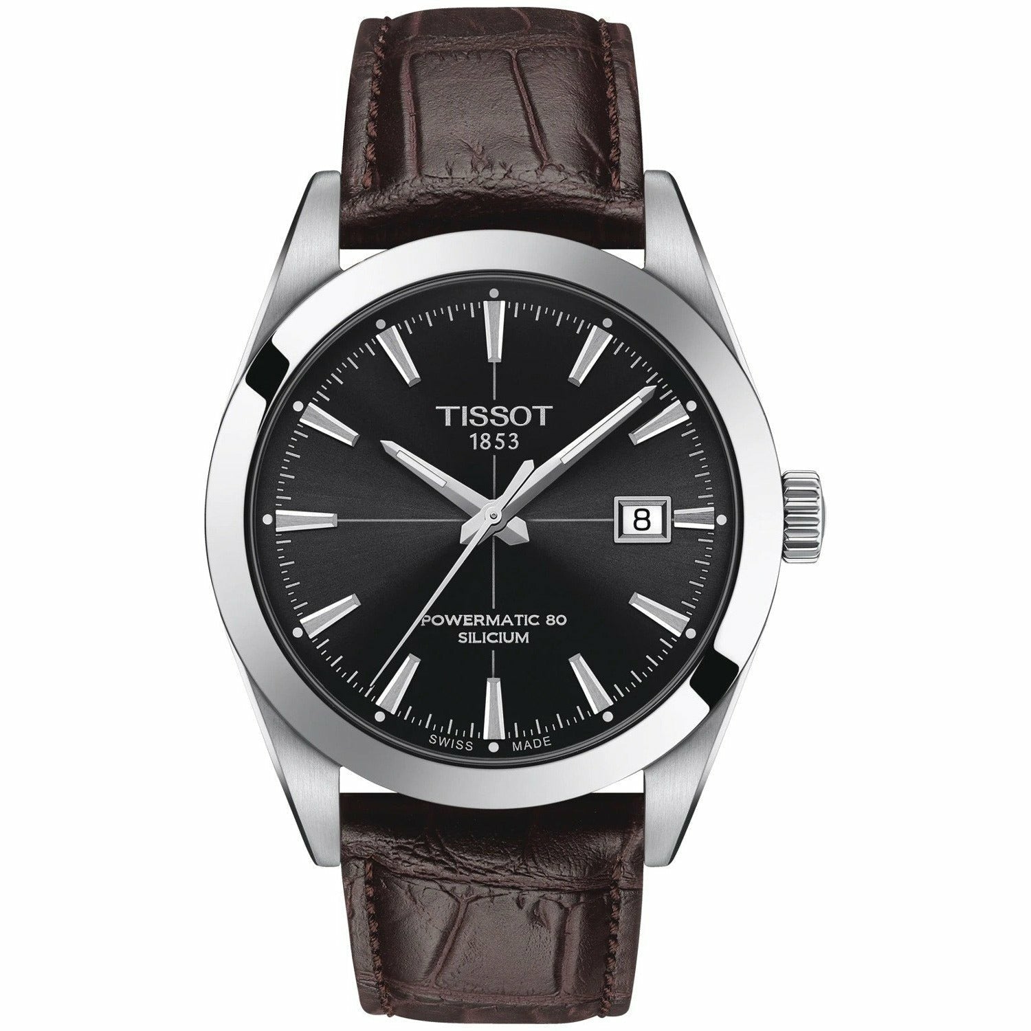  Shop Authentic Tissot Gentleman Powermatic 80 Silicium Black Dial Brown Leather Strap Watch For Men - T127.407.16.051.01 - Luxxuri