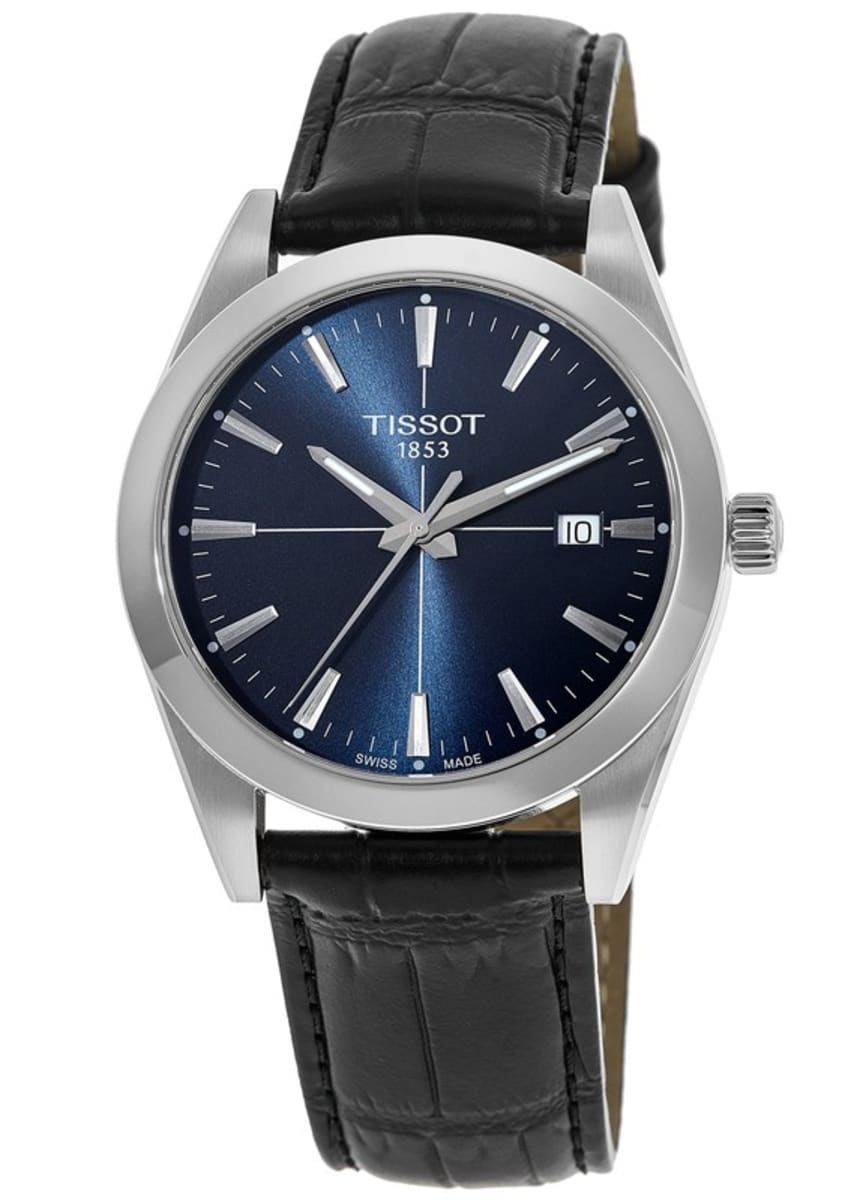  Shop Authentic Tissot Gentlemen Blue Dial Black Leather Strap Watch for Men - T127.410.16.041.01 - Luxxuri