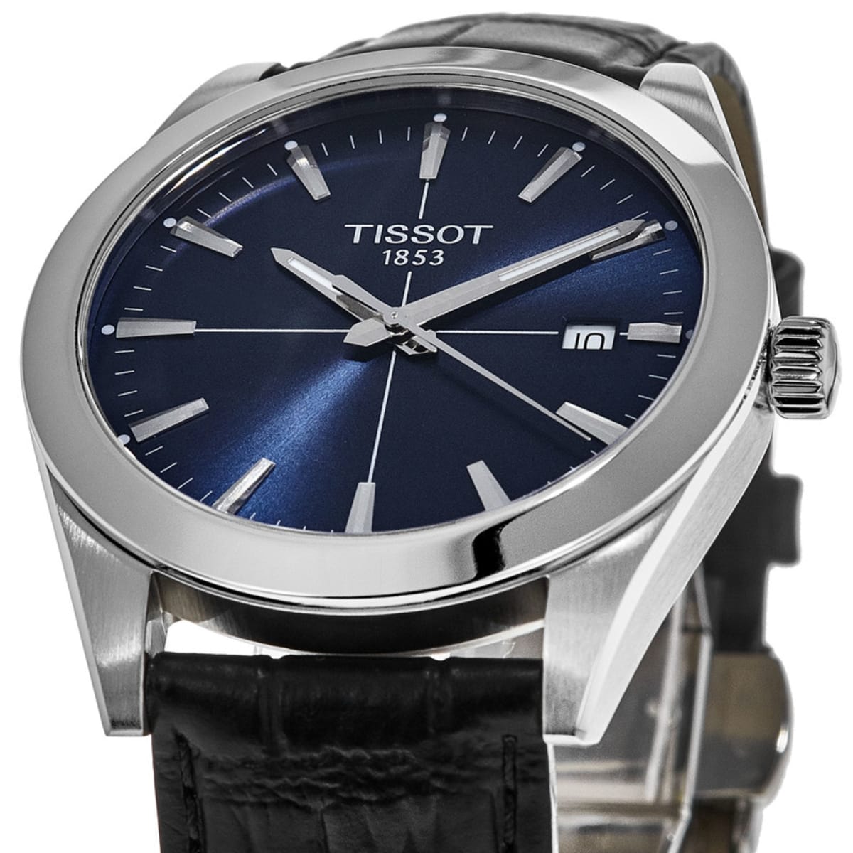  Shop Authentic Tissot Gentlemen Blue Dial Black Leather Strap Watch for Men - T127.410.16.041.01 - Luxxuri