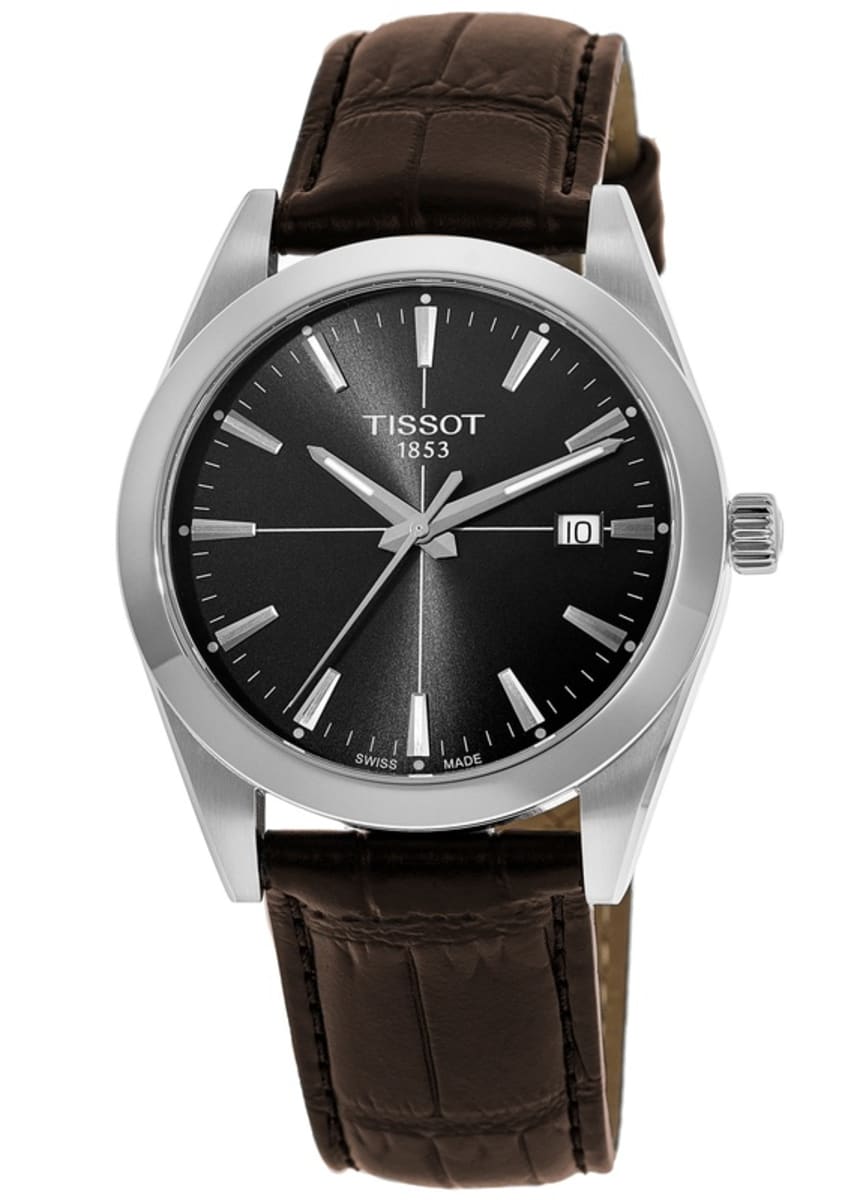  Shop Authentic Tissot Gentlemen Black Dial Brown Leather Strap Watch for Men - T127.410.16.051.01 - Luxxuri