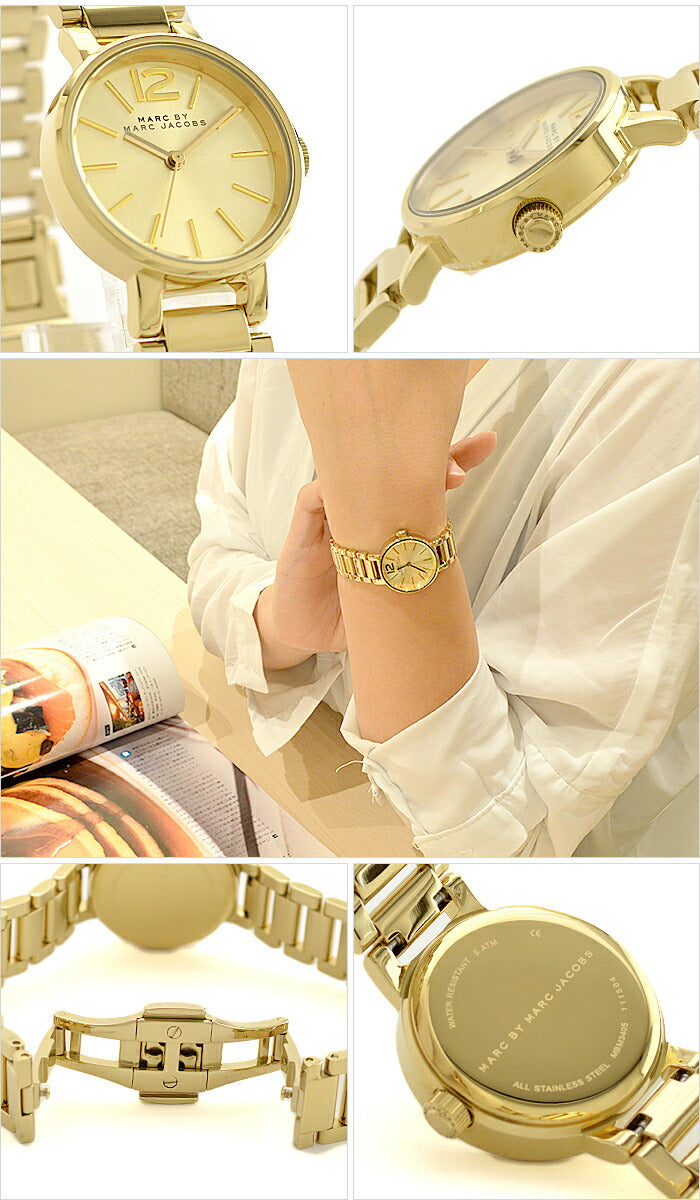  Shop Authentic Marc Jacobs Peggy Gold Dial Gold Steel Strap Watch for Women - MBM3405 - Luxxuri