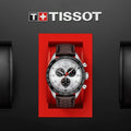 Tissot T Sport PRS 516 Chronograph Silver Dial Brown Leather Strap Watch for Men - T131.617.16.032.00