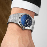  Shop Authentic Tissot Powermatic 80 Automatic Gradient Blue Dial Silver Steel Strap Watch for Men - T137.407.11.051.01 - Luxxuri