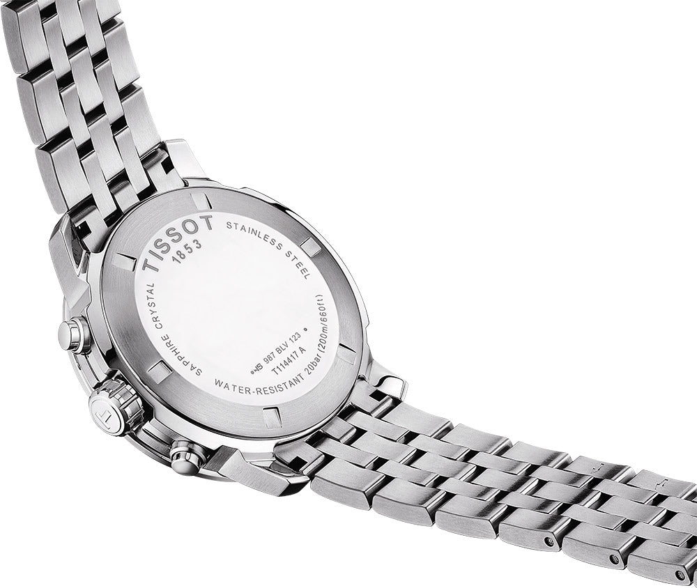  Shop Authentic Tissot PRC 200 Chronograph Black Dial Silver Steel Strap Watch For Men - T114.417.11.057.00 - Luxxuri