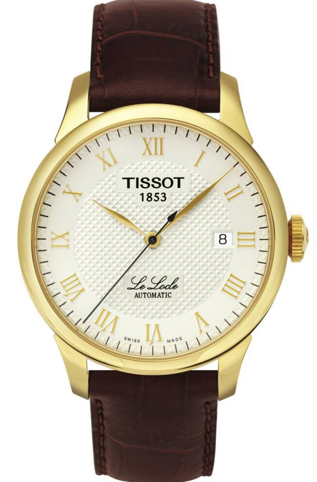  Shop Authentic Tissot Le Locle Automatic Gold Dial Brown Leather Strap Watch For Men - T41.5.413.73 - Luxxuri