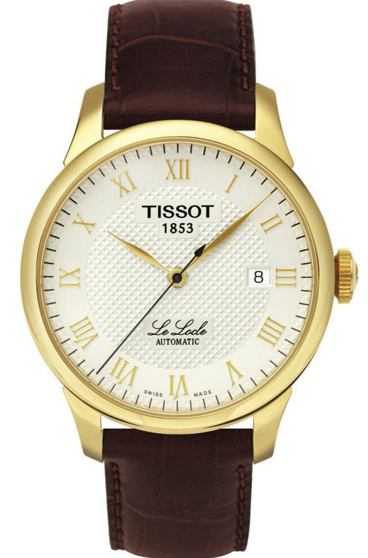  Shop Authentic Tissot Le Locle Automatic Gold Dial Brown Leather Strap Watch For Men - T41.5.413.73 - Luxxuri