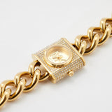  Shop Authentic Michael Kors Chain Lock Pave Gold Dial Gold Steel Strap Watch For Women - MK4711 - Luxxuri