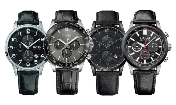  Shop Authentic Hugo Boss Ikon Grey Dial Black Leather Strap Watch for Men - 1513177 - Luxxuri