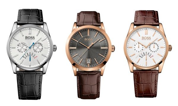  Shop Authentic Hugo Boss Ikon White Dial Brown Leather Strap Watch for Men - 1513175 - Luxxuri