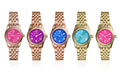 Michael Kors Lexington Quartz Pink Dial Gold Steel Strap Watch For Women - MK3270
