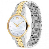 Shop Authentic Movado Museum Classic Diamonds Mother of Pearl Dial Two Tone Steel Strap Watch For Women - 0606613 - Luxxuri