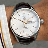  Shop Authentic Tag Heuer Carrera Calibre 5 Automatic White Dial Brown Leather Strap Watch for Men - WAR201D.FC6291 - Luxxuri
