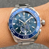  Shop Authentic Tag Heuer Aquaracer Blue Dial SIlver Steel Strap Watch for Men - CAY111B.BA0927 - Luxxuri