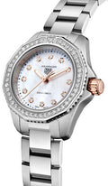  Shop Authentic Tag Heuer Aquaracer Professional 200 Quartz Diamonds Mother of Pearl Dial Silver Steel Strap Watch for Women - WBP1451.BA0622 - Luxxuri
