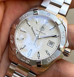  Shop Authentic Tag Heuer Aquaracer Automatic White Dial Silver Steel Strap Watch for Men - WAY2111.BA0928 - Luxxuri