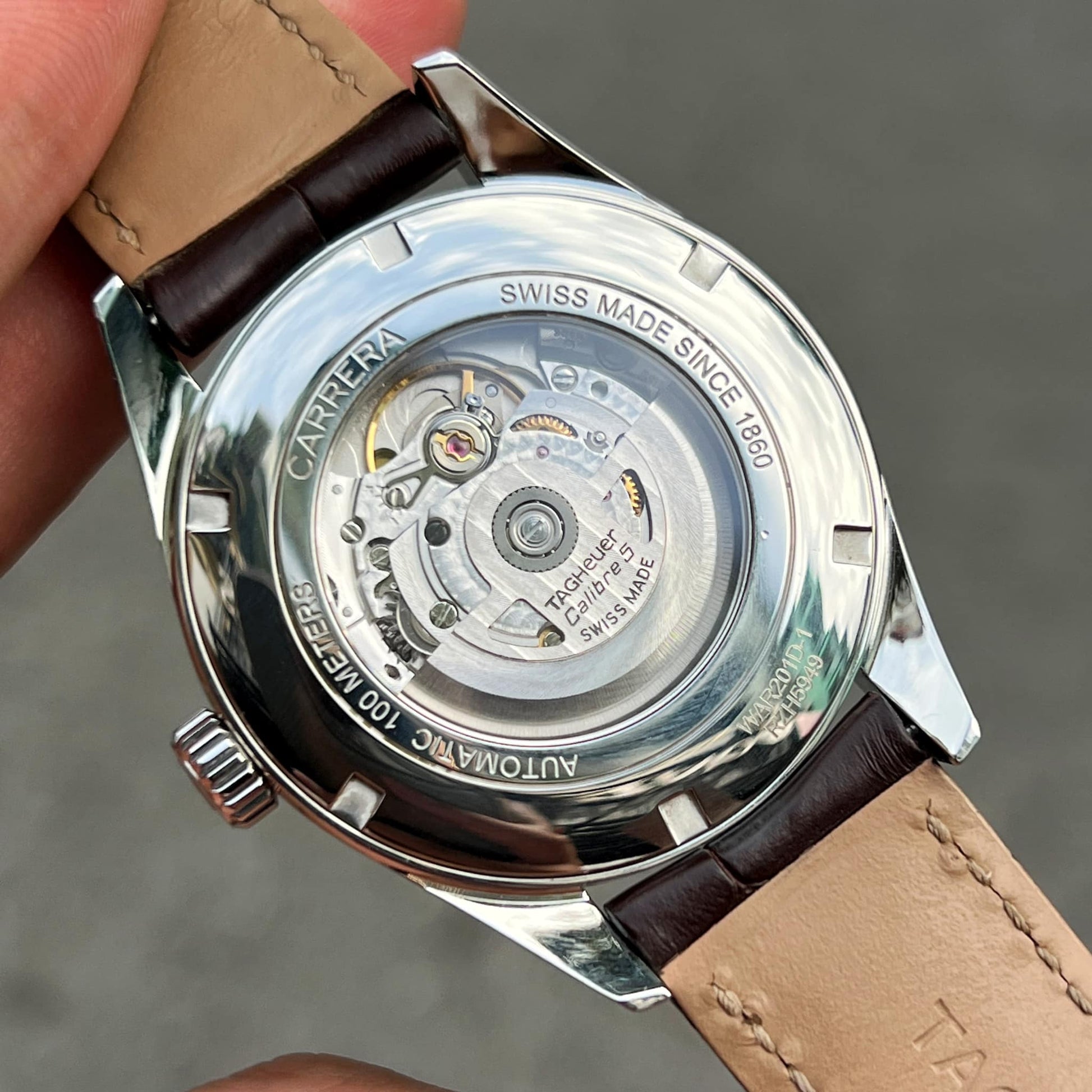  Shop Authentic Tag Heuer Carrera Calibre 5 Automatic White Dial Brown Leather Strap Watch for Men - WAR201D.FC6291 - Luxxuri