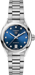  Shop Authentic Tag Heuer Carrera Diamonds Blue Dial Silver Steel Strap Watch for Women - WBN2413.BA0621 - Luxxuri