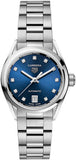  Shop Authentic Tag Heuer Carrera Diamonds Blue Dial Silver Steel Strap Watch for Women - WBN2413.BA0621 - Luxxuri